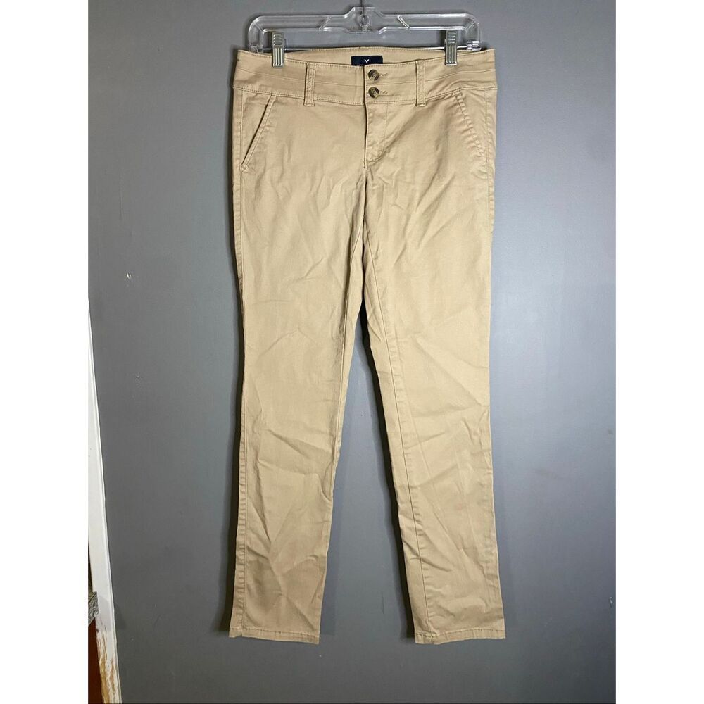 American Eagle Brown Kakhi Skinny Stretch Pants Size 4 NWOT